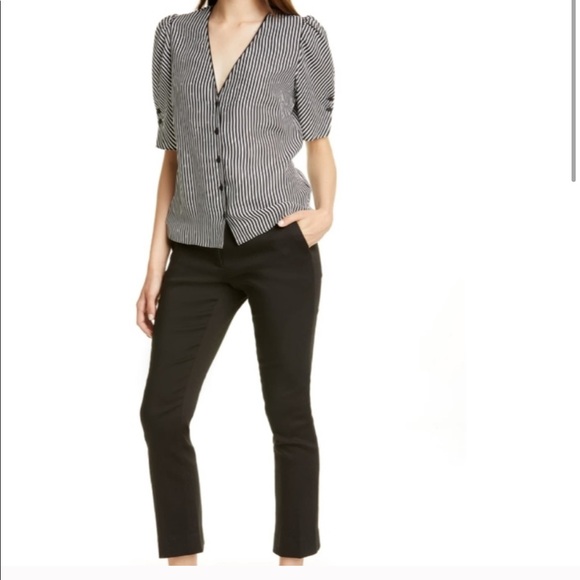 Olivia Stripe Silk Top Frame Denim Multi Stripe - Picture 1 of 8